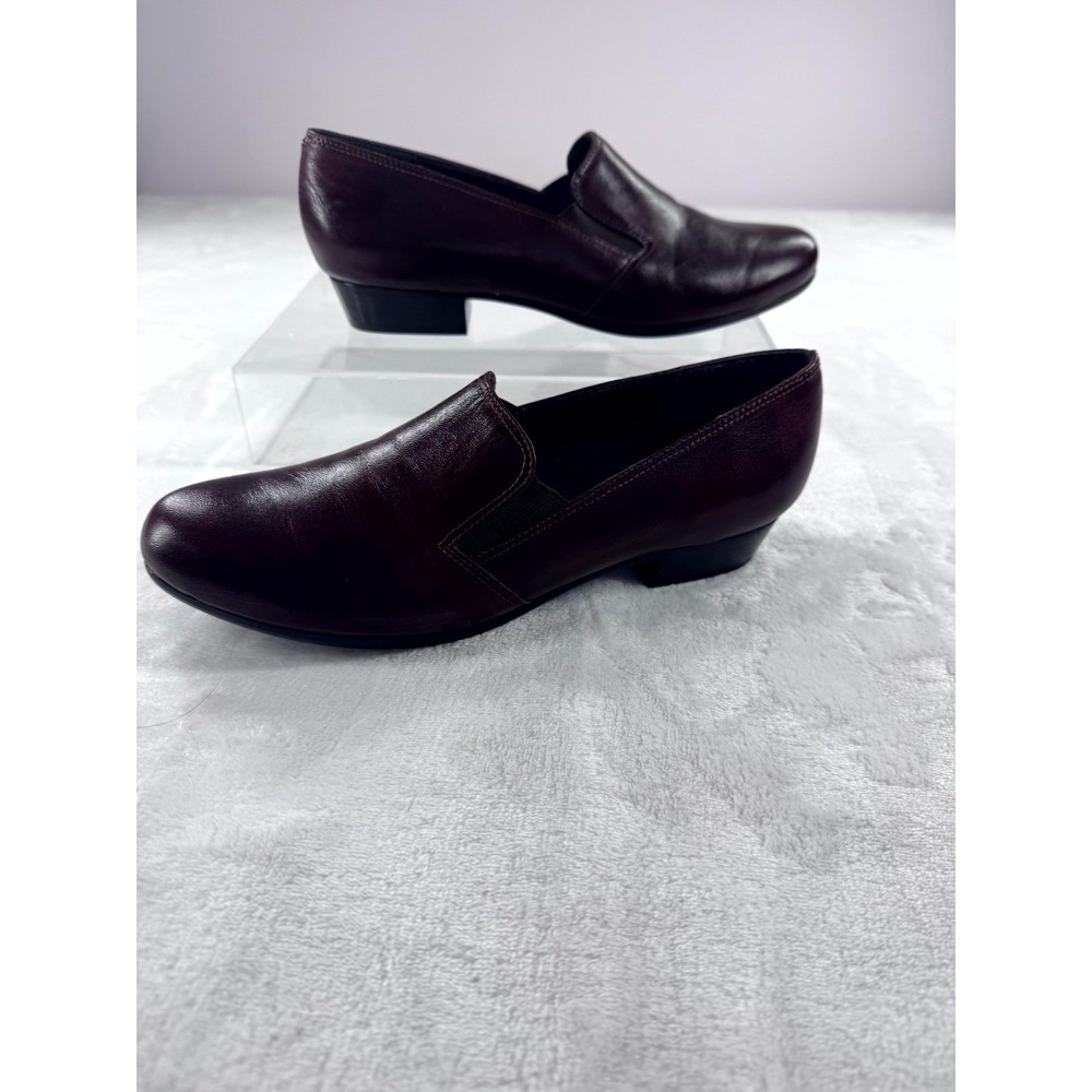 Munro Hailey Slip-On Loafers Women's 6.5 M Burgundy Leather Dress Walking Shoes